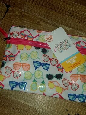 Multi-Colored Sunglasses Print Swimsuit Sack W Touchscreen Compatible Pocket